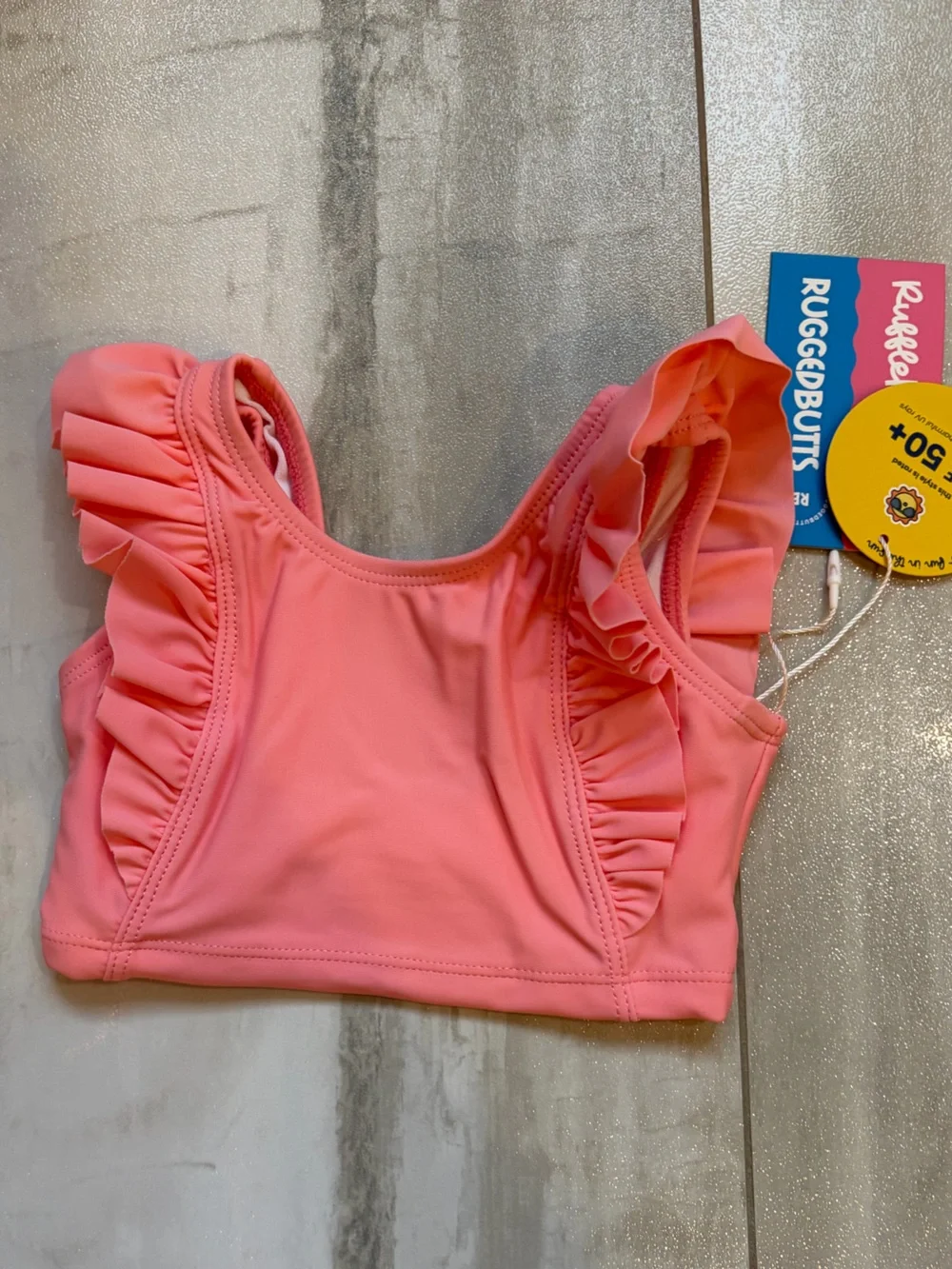 NWT RuffleButts Colorful By The Seaside Ruffled Bow Tankini Bikini Girls 3-6M
